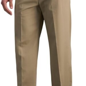 Men's Premium No Iron Khaki Classic Fit Flat Front Casual Pant (Regular and Big & Tall Sizes)