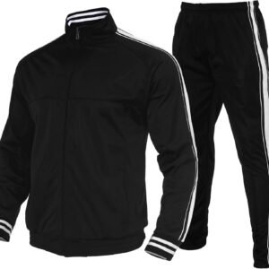 Men's Tracksuits 2 Piece Long Sve Athletic Full Zip Sweatsuits Jogging Suits Set