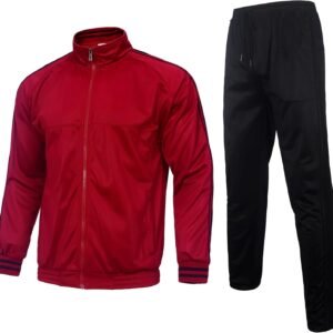 Men's Tracksuits 2 Piece Long Sve Athletic Full Zip Sweatsuits Jogging Suits Set