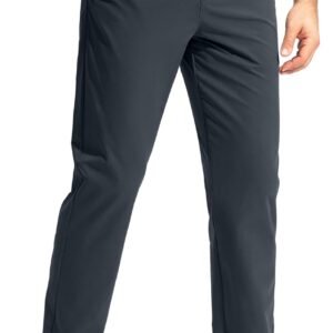 Men's Golf Pants Stretch Work Dress Comfy Pants 30"/32"/34" Lightweight Quick Dry Casual Slacks Trousers with Pockets