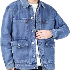 Mens Classic Lapel Jean Jacket Casual Slim Fit Trucker Cowboy Coat Pocket Casual Front Denim Men Jackets